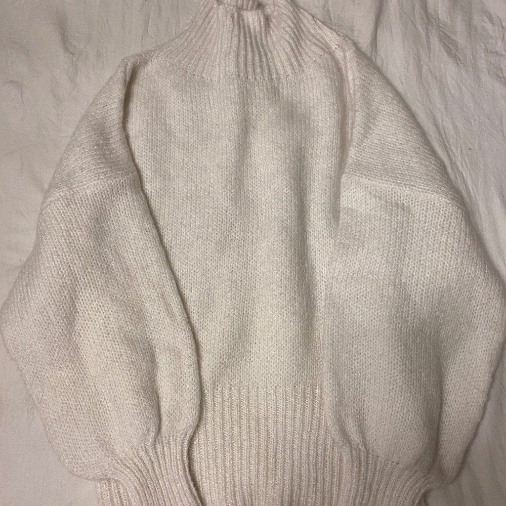 white cozy sweater